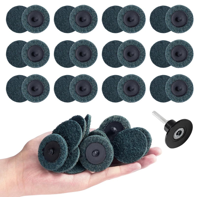 Shawya 25 PCS Sanding Discs 2 Inch Quick Change Roll Lock Disc Die Grinder Sanding Disc Fine Surface Conditioning Discs for Burr Finish Rust Paint Removal - Image 1